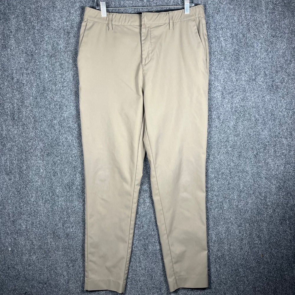 BYLT Premium Basics Everyday Pant Mens 34 Khaki Tapered Tech Chino Performance - Picture 2 of 9